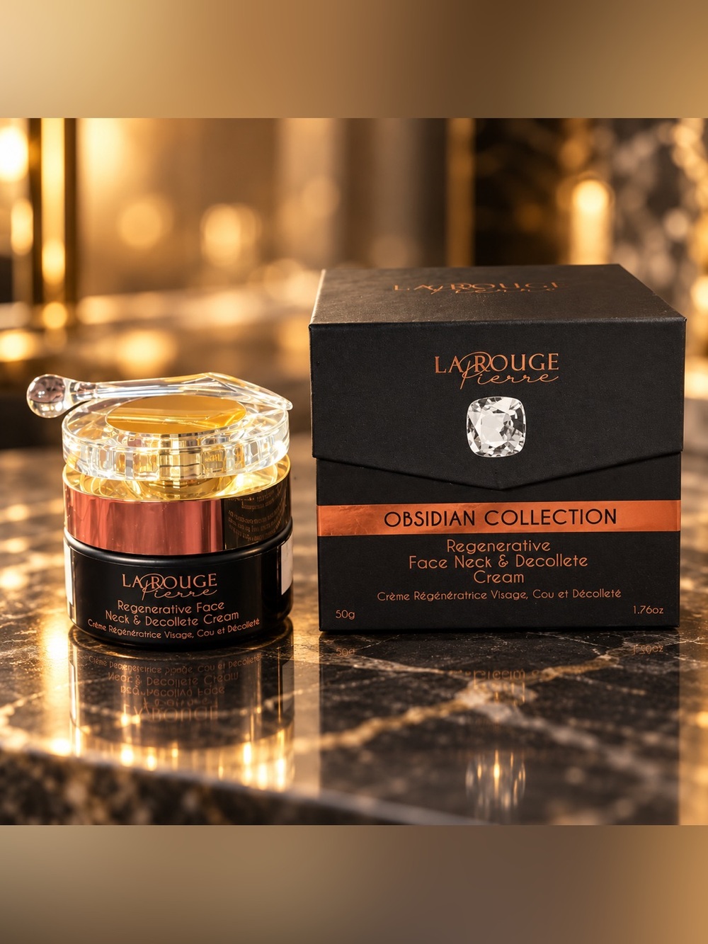 La Rouge Pierre Obsidian Regenerative Face, Neck & Décolleté Cream 🖤